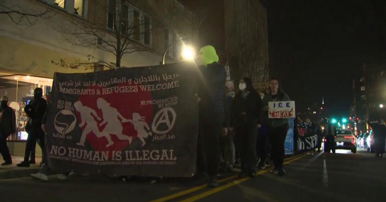 Protesters march in downtown Durham against ICE, set off fireworks in ...