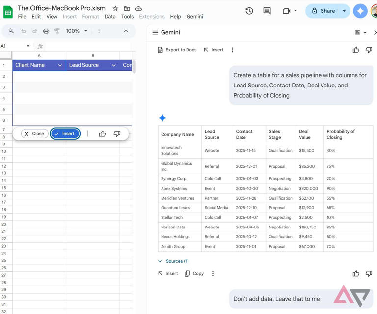 I started using Gemini in Google Sheets, and it's been a game-changer