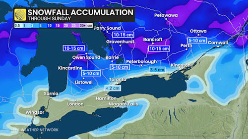 Winter returns to Ontario with widespread weekend snow expected