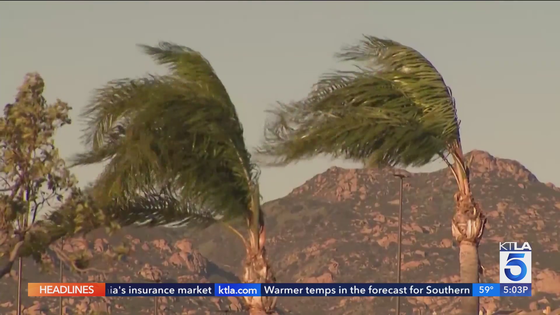 High wind warnings in effect throughout LA., Ventura counties