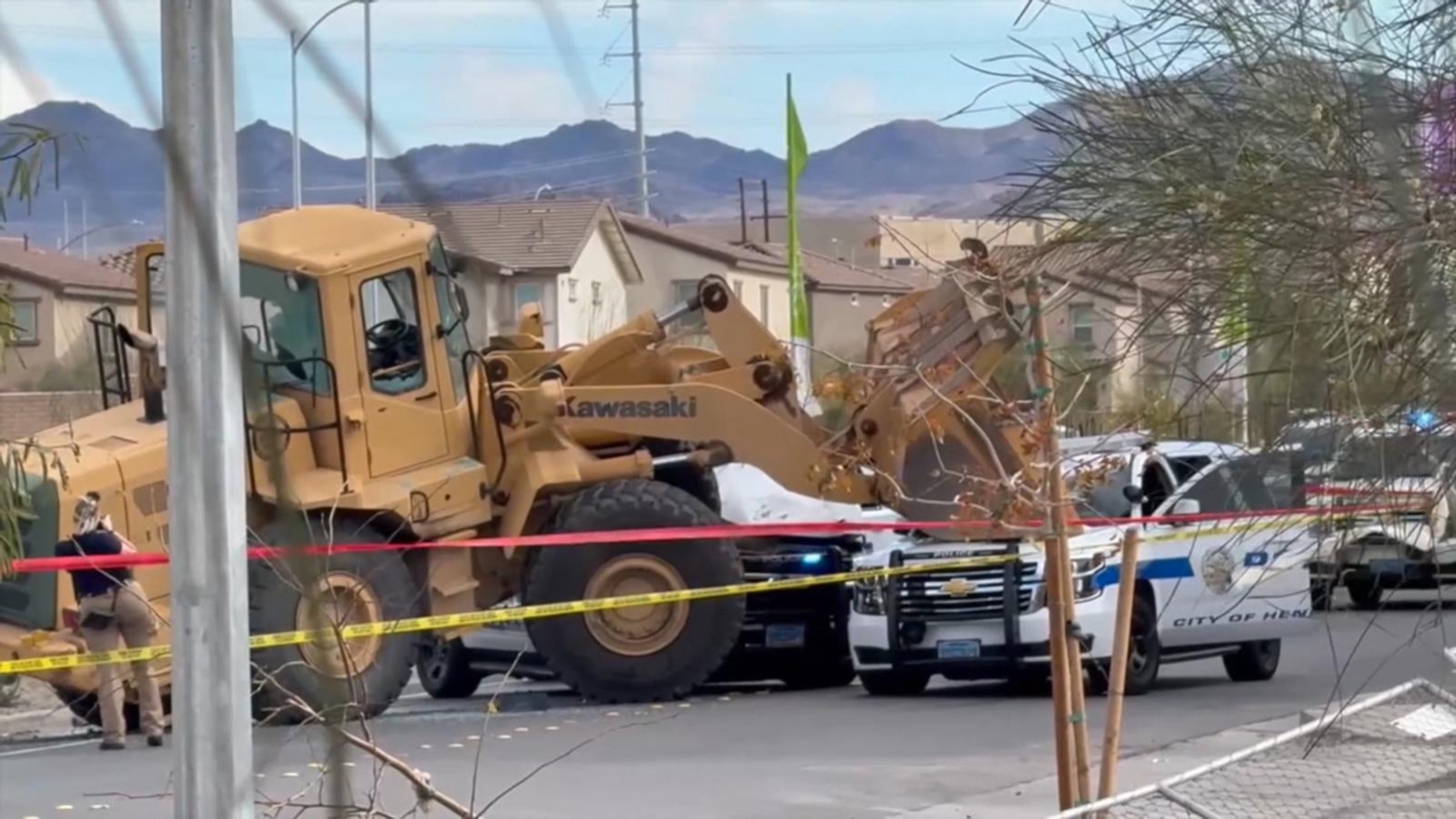 Police: Stolen construction vehicle used in attack on police in Nevada