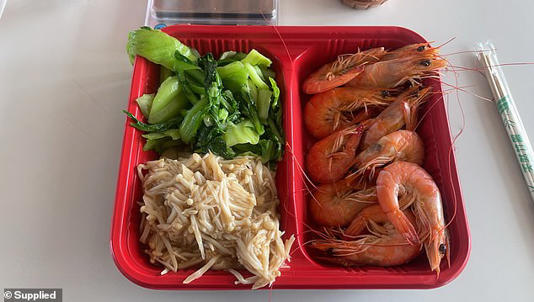 Lunch was regarded as the main meal of the day. Pictured is one of Ms Huang's favourite meals