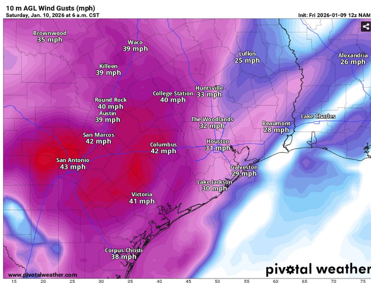 Windy cold front means winter's back in Austin. What are the chances of ...