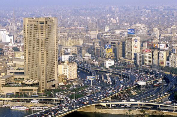 Traffic on 6th October Bridge, Cairo, Egypt