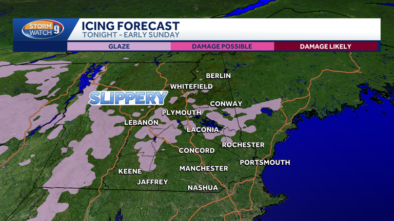 Weekend system approaching New Hampshire with snow, wintry mix, rain