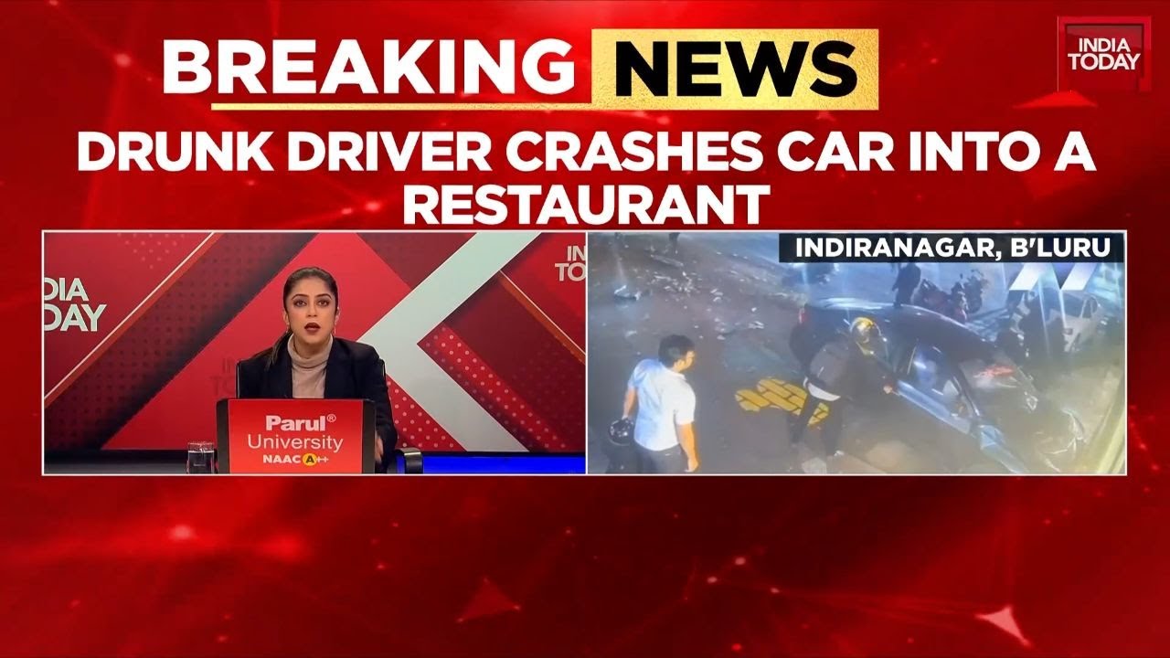 Bengaluru: Drunk driver jumps divider, rams restaurant | Narrow escape ...