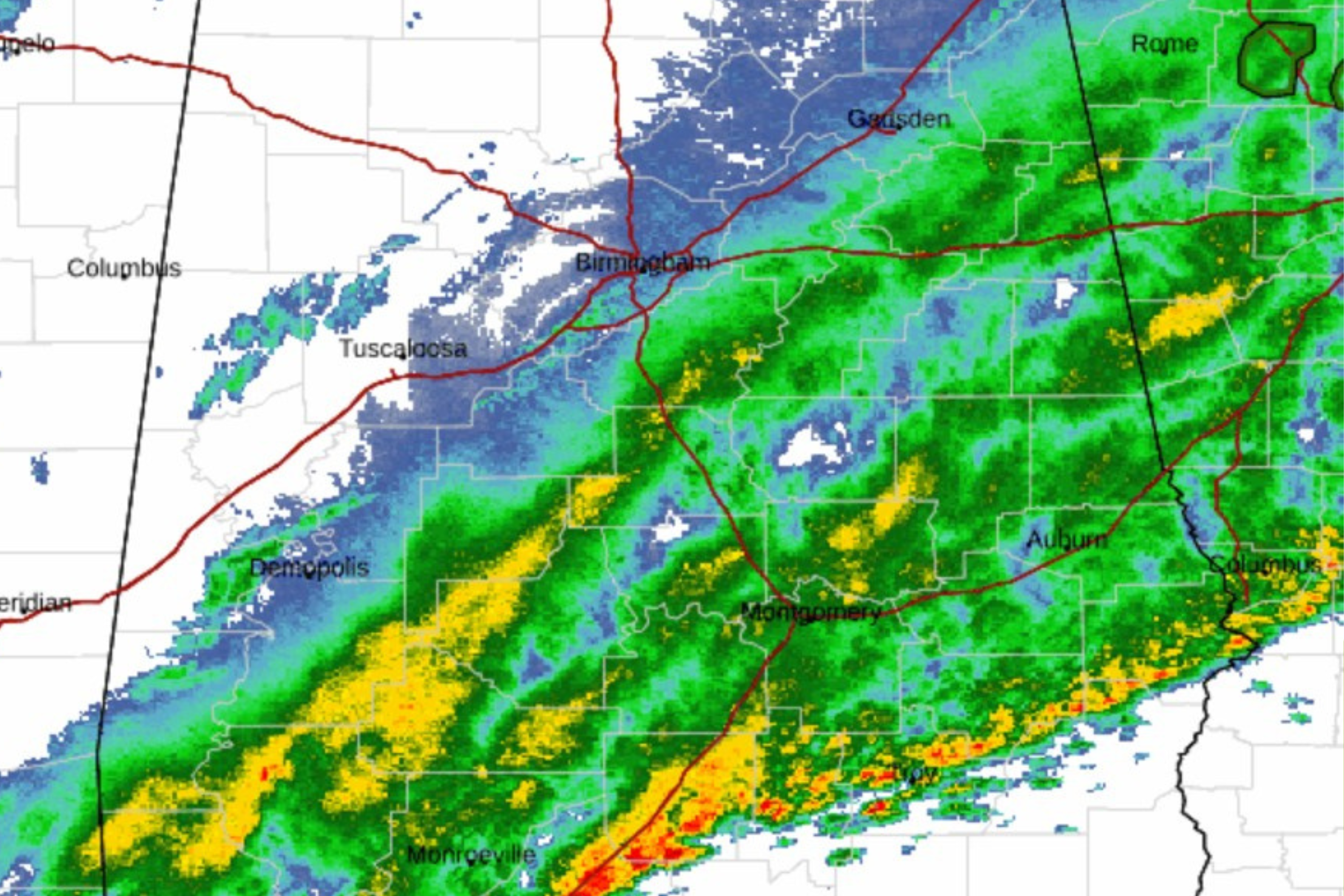 Thousands face tornado threat in Alabama, Georgia