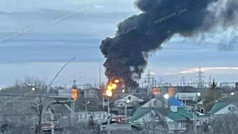 Fire erupts at Russian oil depot after Ukrainian drone strike