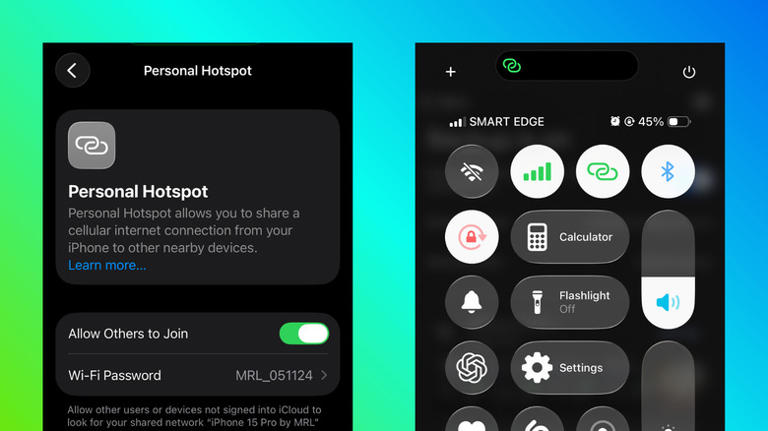 Setting up hotspot on iPhone