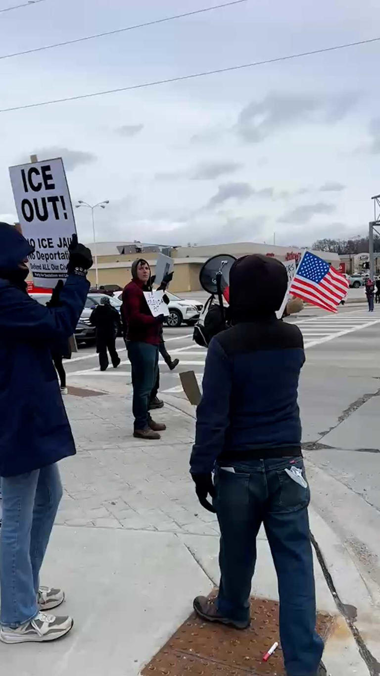 'ICE Out for Good' protest draws protesters to central Omaha Saturday