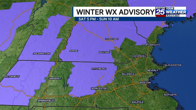 Winter weather advisory issued for parts of Massachusetts, New Hampshire