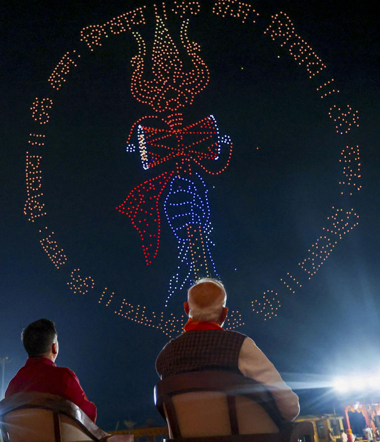 Mega drone show depicts Somnath temple in 3D, huge Shiva formation; PM witnesses