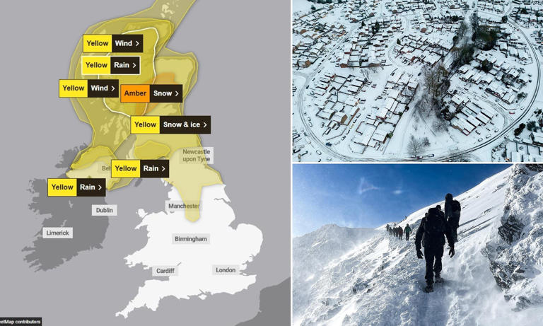 Britain could be hit with foot of snow as Met Office issues amber ...