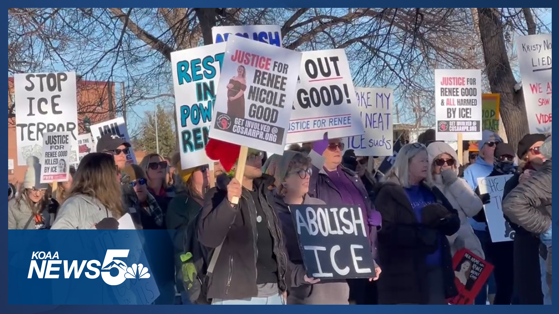 Community members rally downtown; part of nationwide protests sparked