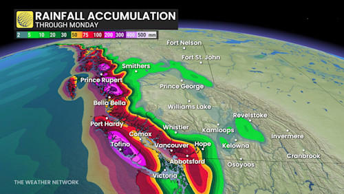 New atmospheric river to hit B.C. with hefty rain, raises flood ...