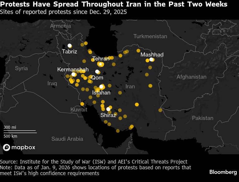 Las protestas en Irán se intensifican mientras los activistas afirman que el número de muertos supera los 500