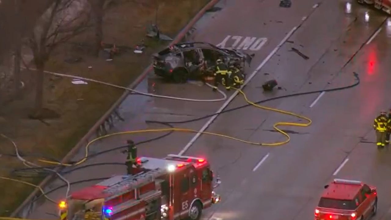 Tesla driver hospitalized after fiery crash in Naperville, police say