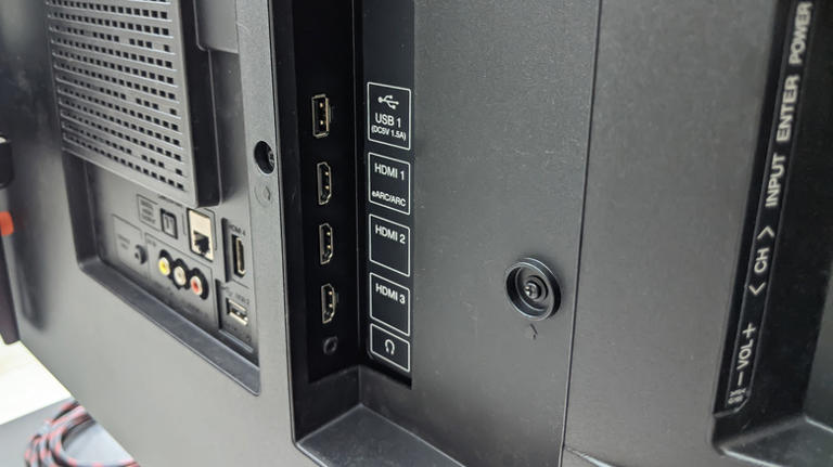 HDMI inputs on the back of a TV.