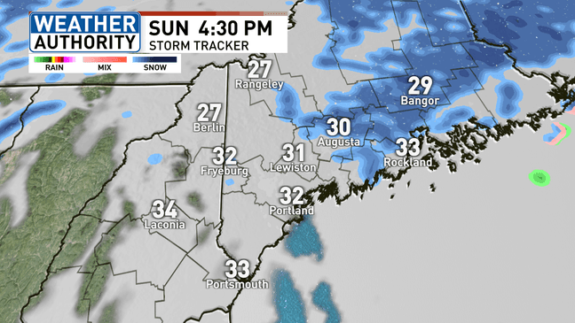Wintry mix ends with afternoon snow showers, brighter week ahead