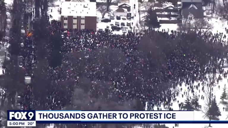 Watch: Thousands rally for anti-ICE protest in Minneapolis after ...
