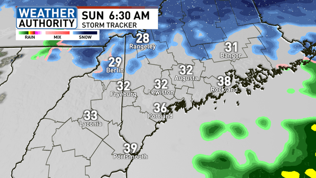 Wintry mix ends with afternoon snow showers, brighter week ahead