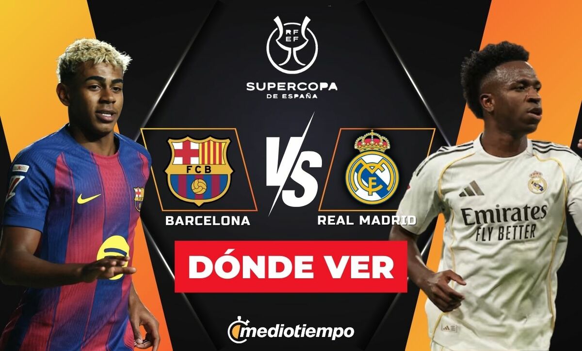 Barcelona vs Real Madrid en vivo. Final Supercopa de España hoy 2026