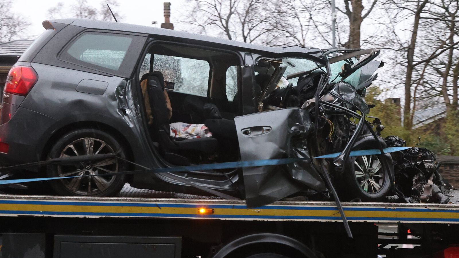Three teenagers thought to be among four dead after car and taxi crash
