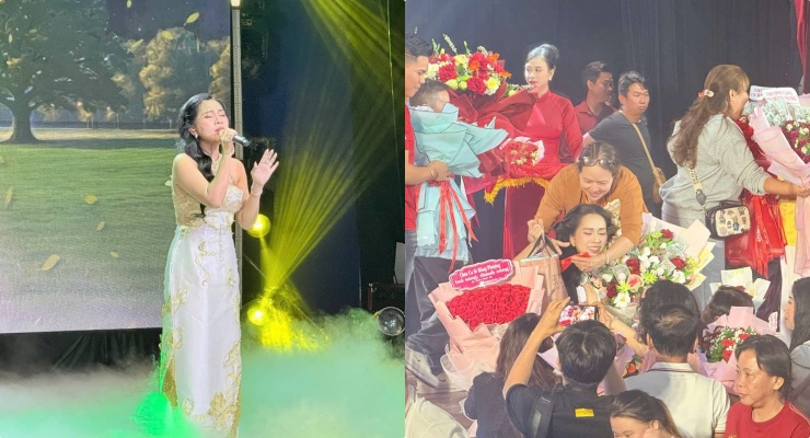Hồng Phượng khóc khi tái hiện vở diễn cùng Vũ Linh, khán giả vây kín