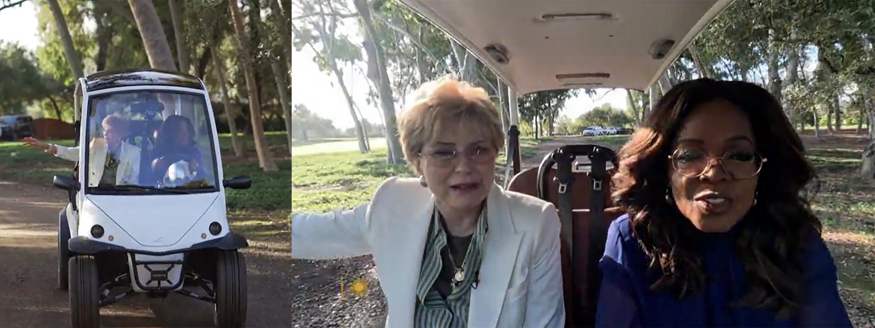 Jane and Oprah out for a ride.  / Credit: CBS News
