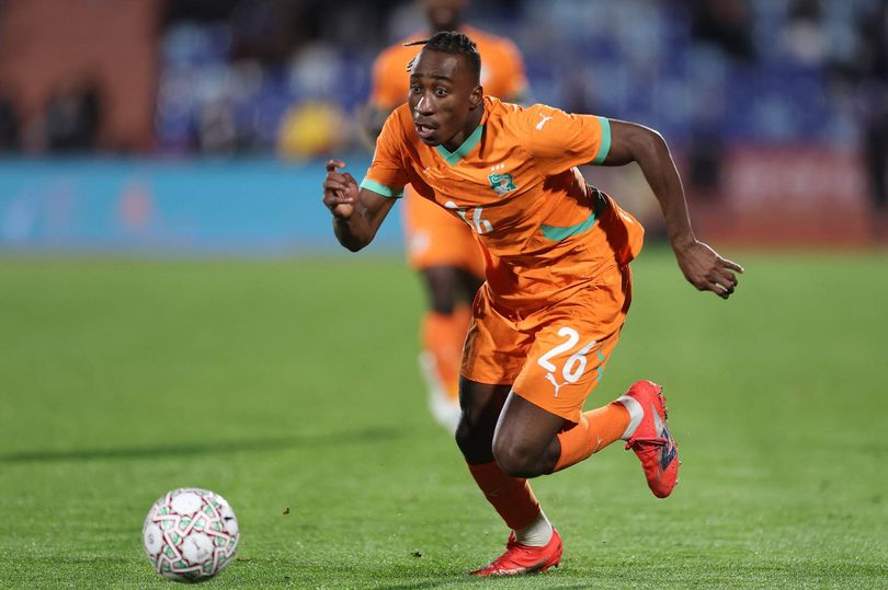 Yan Diomande runs with the ball