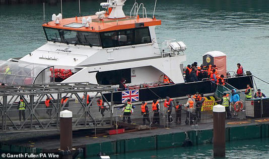 Migrants are seen being taken from a Border Force patrol boat on December 20 2025 - one of the last days a crossing was made last year