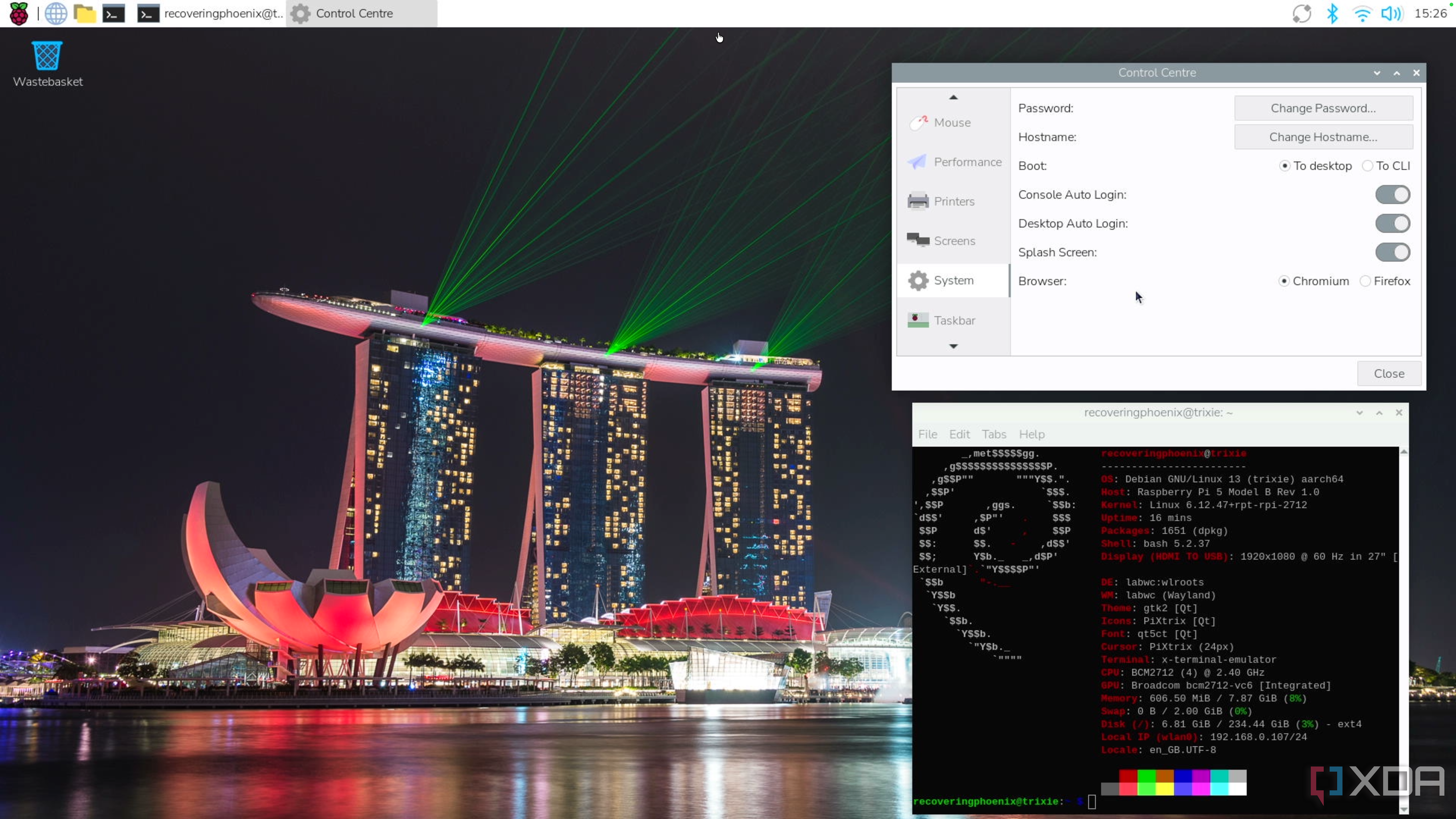 Raspberry Pi OS Tricie Control Centre_2