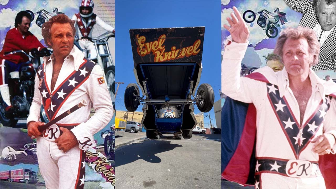 Evel Knievel’s Formula 1 wheelie dragster & Snake River Canyon rocket