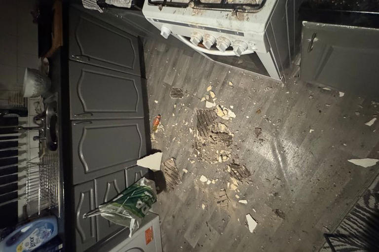 'My kitchen ceiling collapsed as I cooked a family roast on Boxing Day'