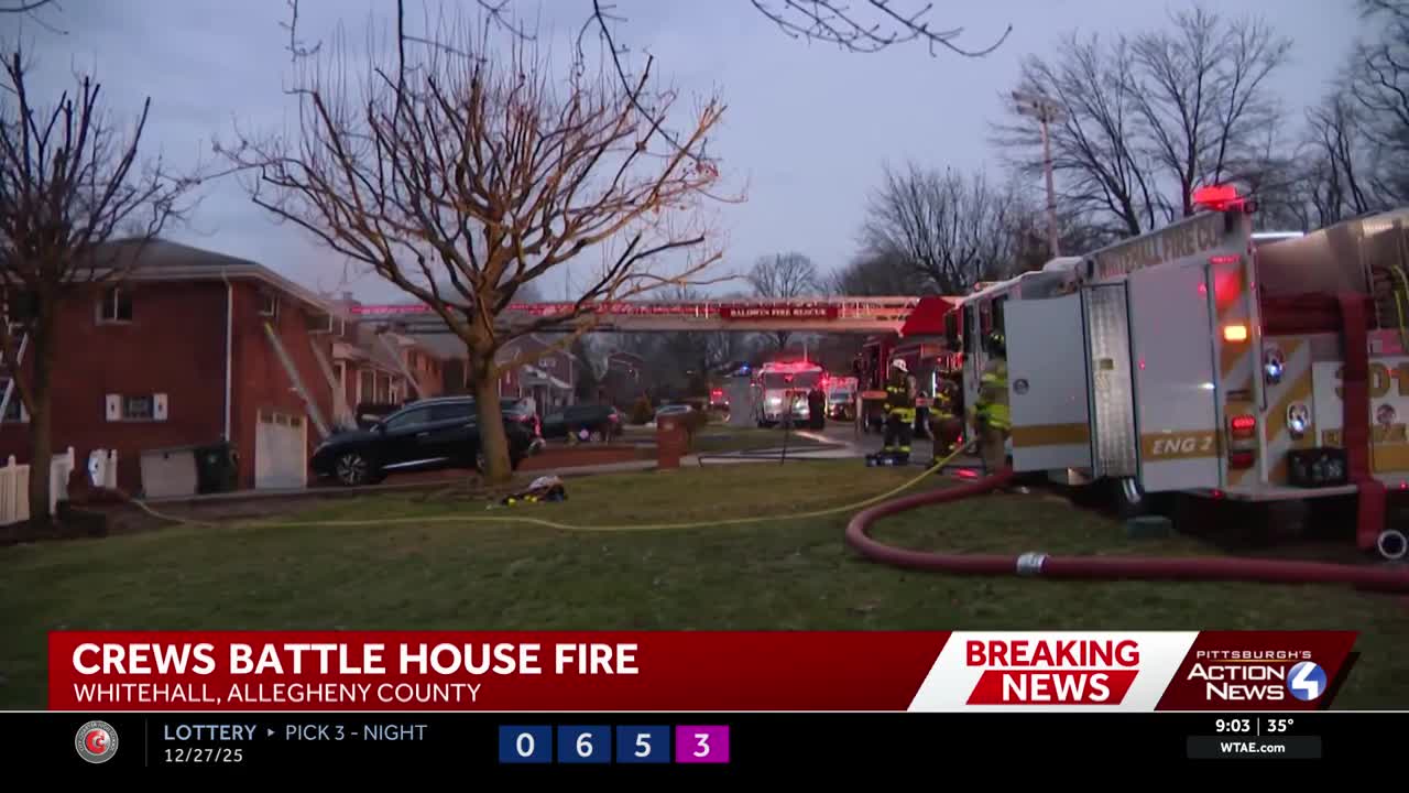 Crews battle house fire in Whitehall, Allegheny County