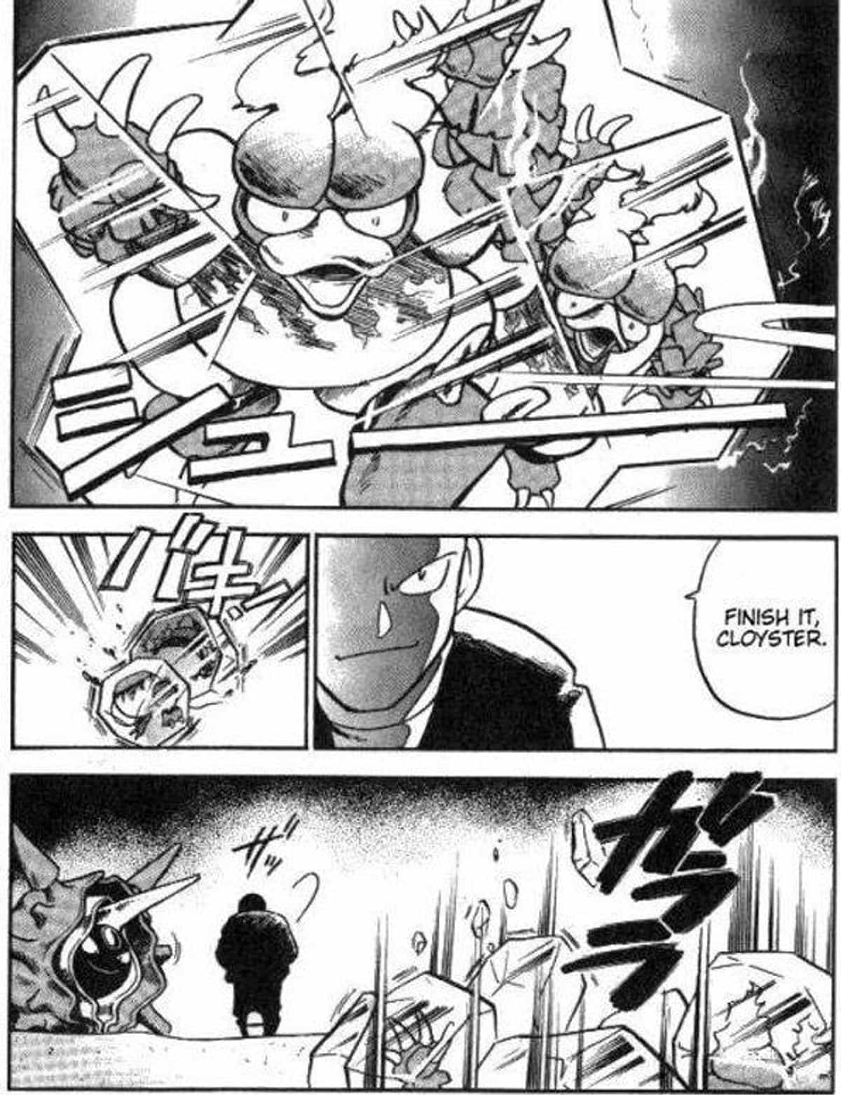Giovanni Freezes And Chops Up A Magmar's Body