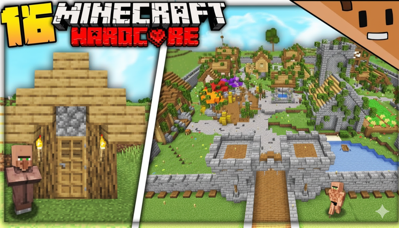 Transforming an entire village in Minecraft hardcore