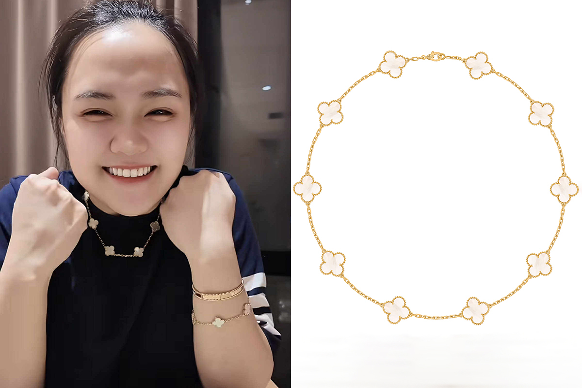 Vợ cầu thủ Duy Mạnh khoe vòng cổ gần 300 triệu đồng do chồng tặng