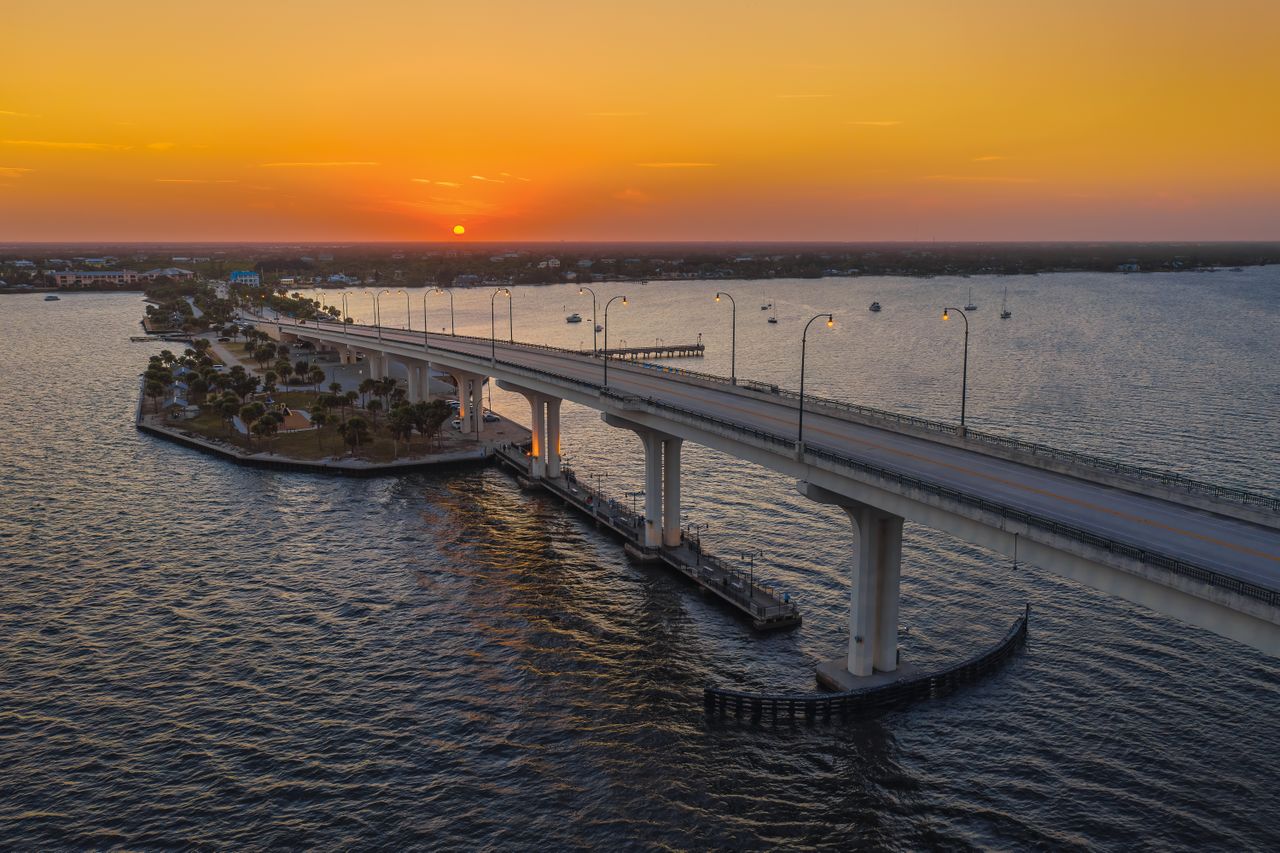 Sunset from Jensen Beach along the Indian River.