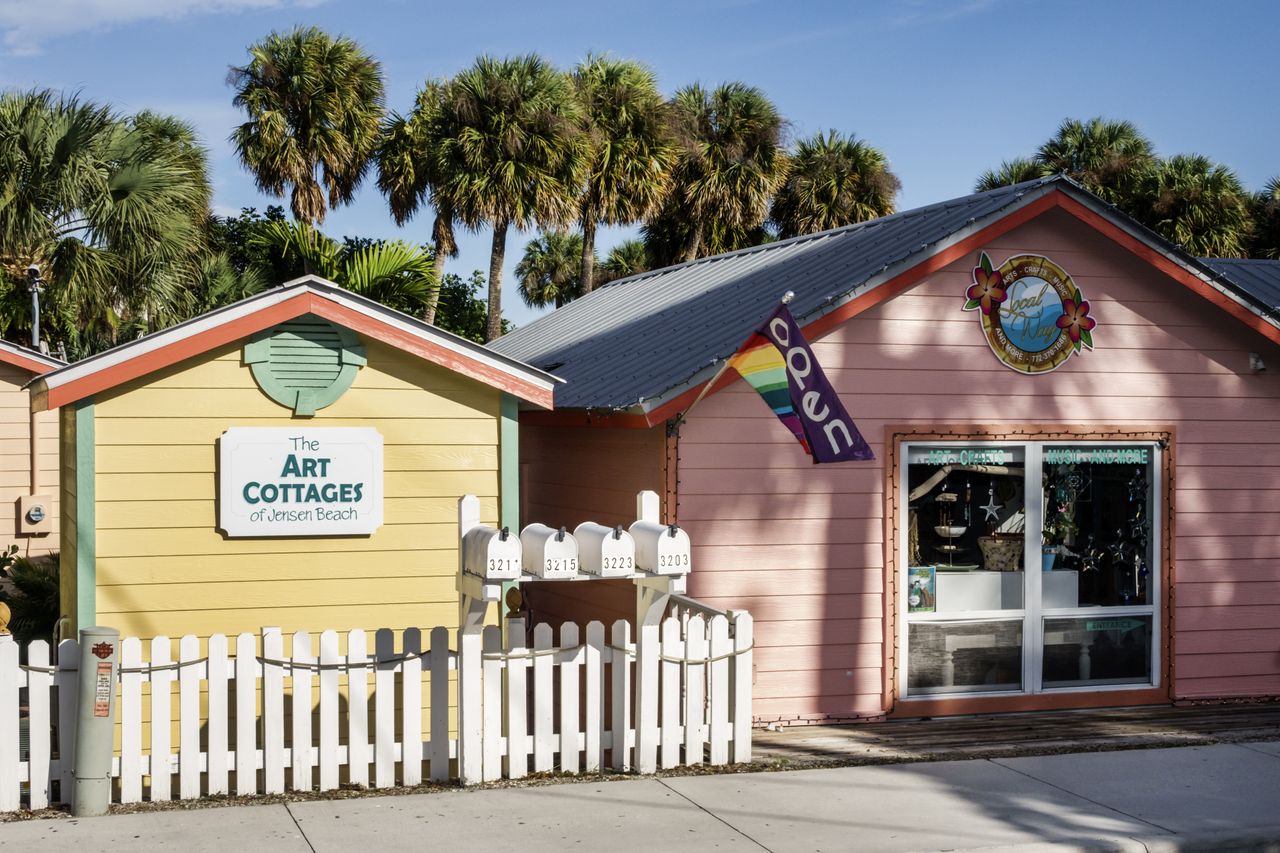 The exterior of Art Cottages on Jensen Beach Boulevard.