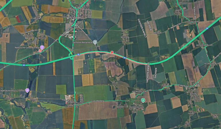 Falschmeldung bei Google Maps zur A38 bei Lützen sorgt für Verwirrung