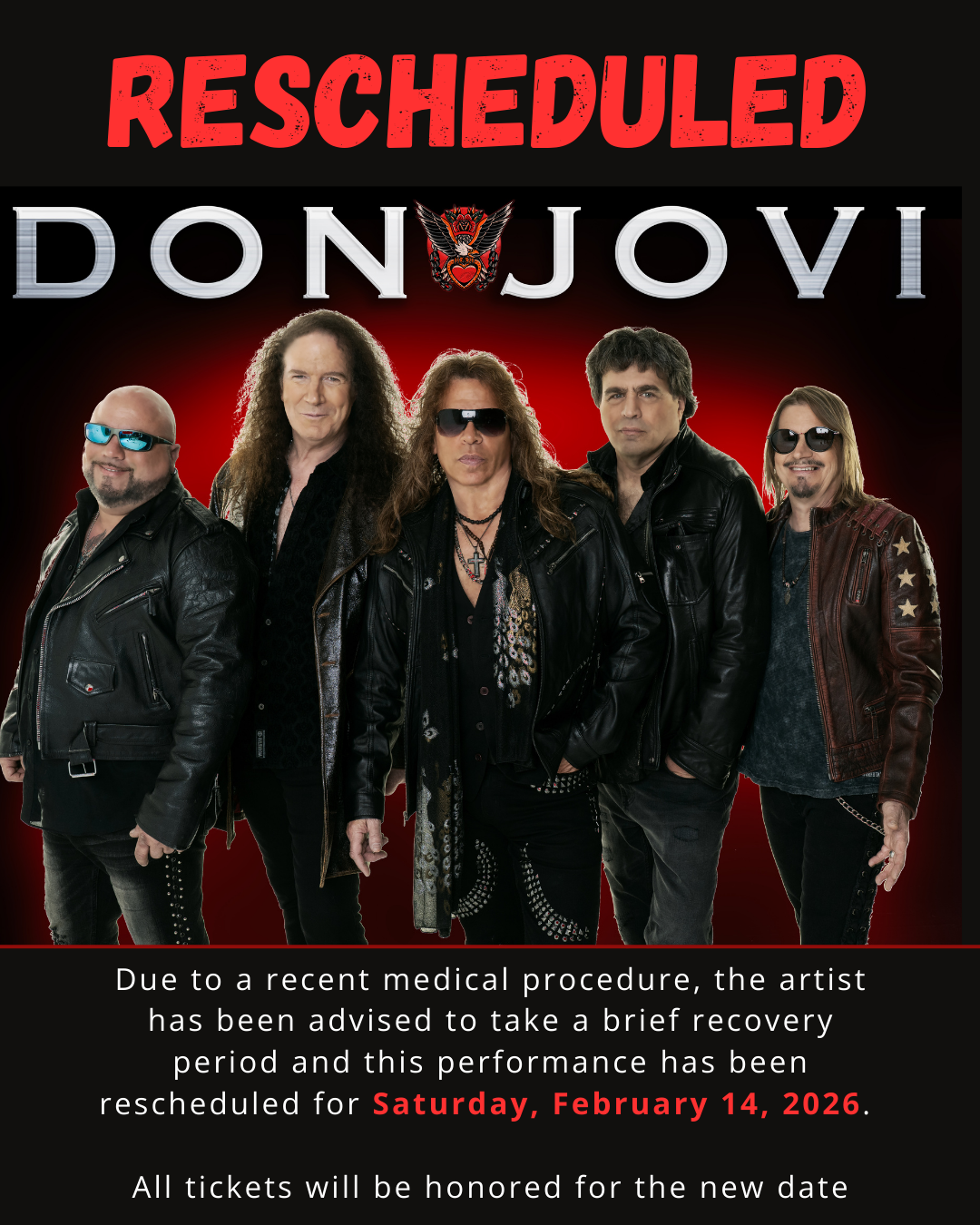 Don Jovi concert at Marion Palace Theatre moves to Feb. 14