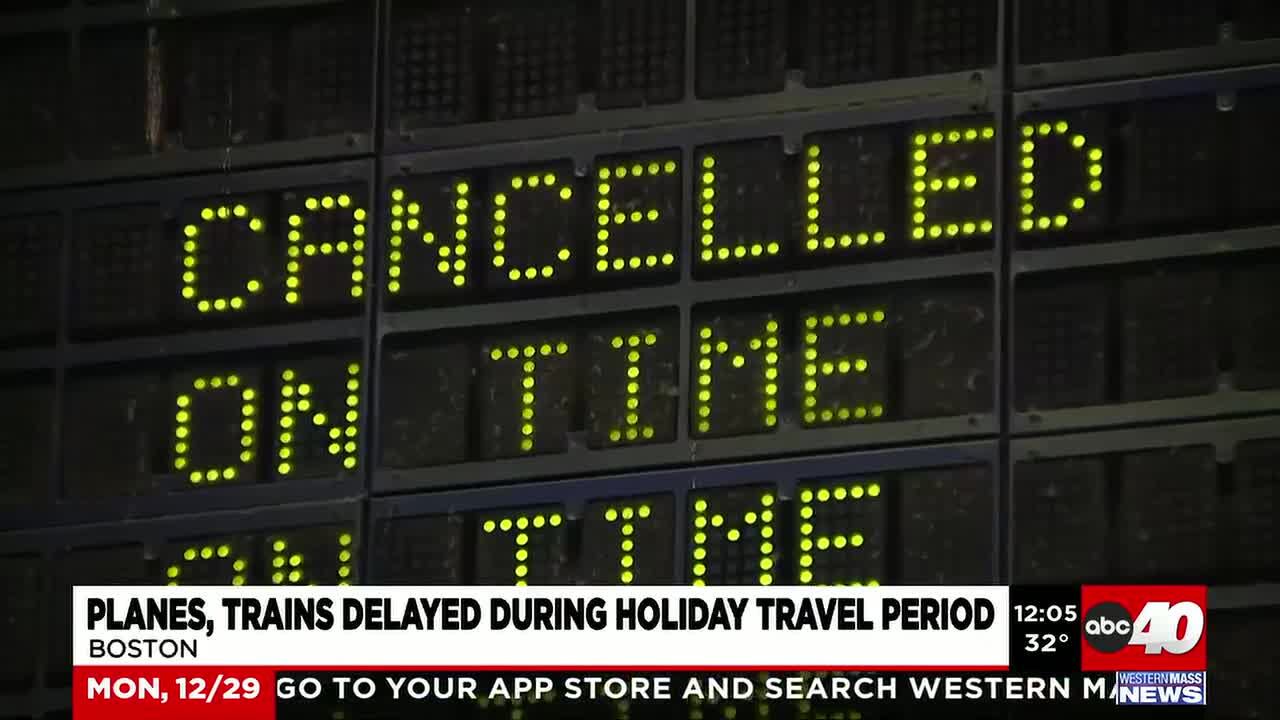 Flights and trains delayed during busy holiday travel period