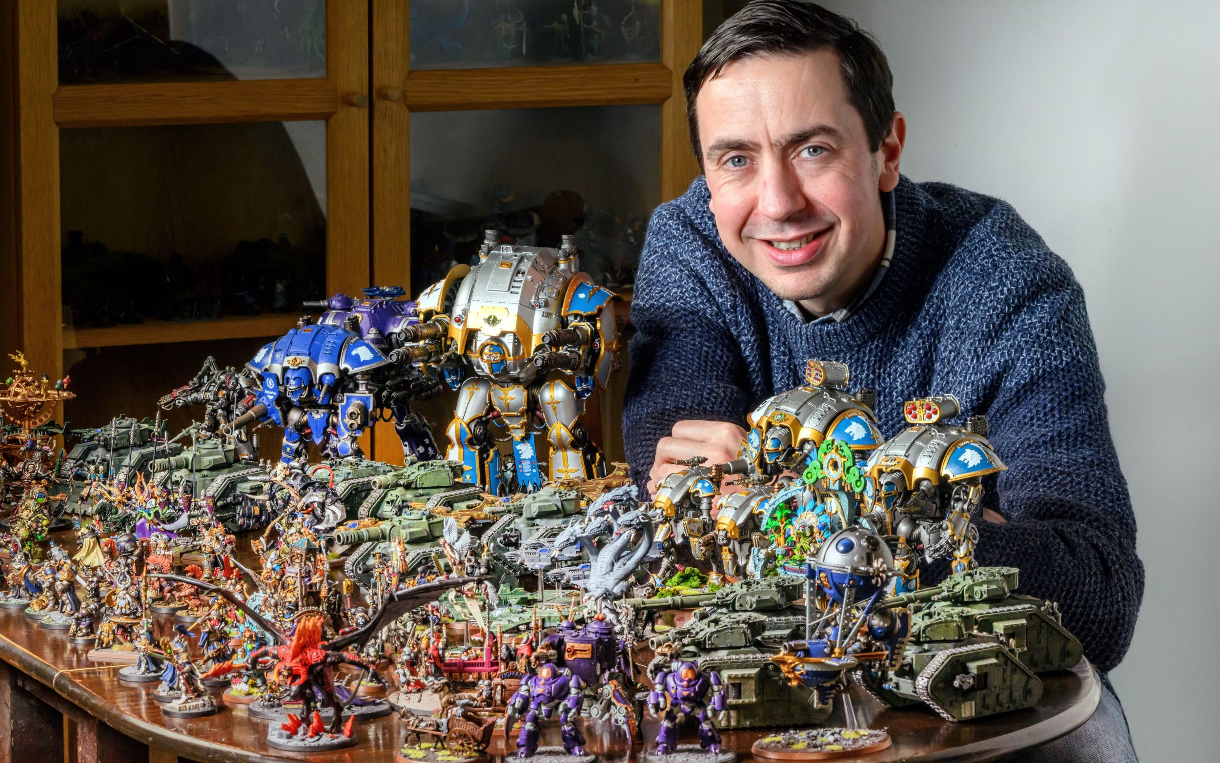 Mike Ryder has a large collection of Warhammer figurines