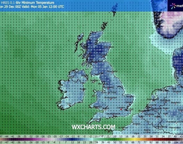 Cold weather maps turn dark blue as -14C freeze to hit UK in 7-day cold ...