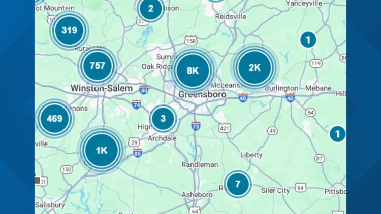 High winds cause power outages throughout Triad