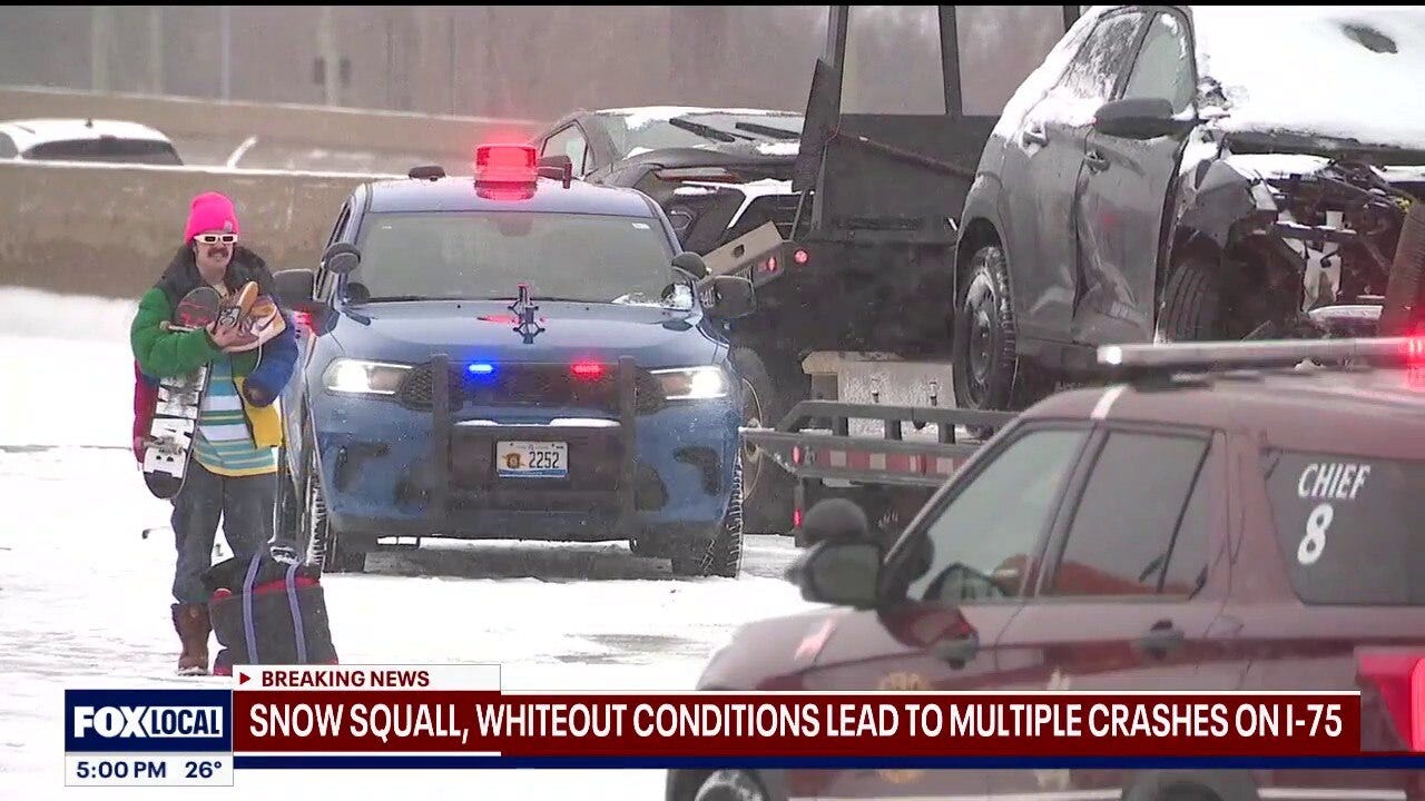 I 75 Crash Nearly 50 Vehicles In Accident Scene Caused By Snow Squalls