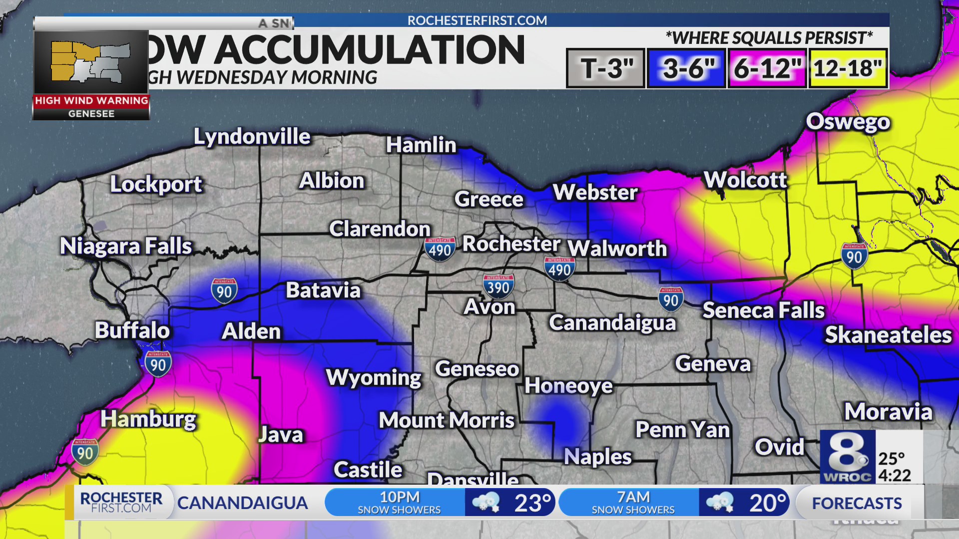 Rochester's Monday evening weather forecast