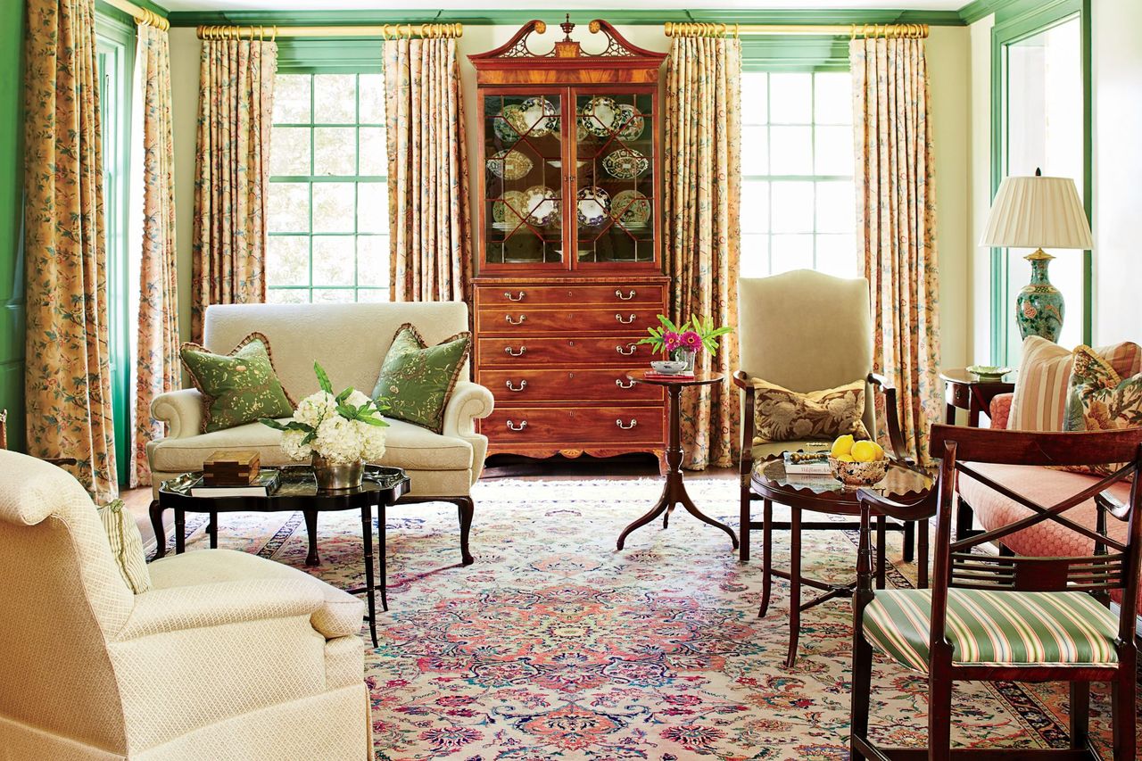 Green Wall Living Room