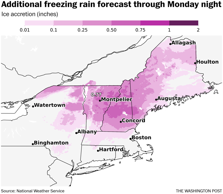 An ice storm hits parts of New York and the Northeast